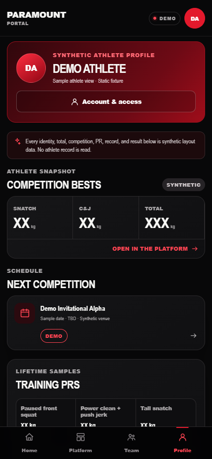 Original mobile athlete Profile