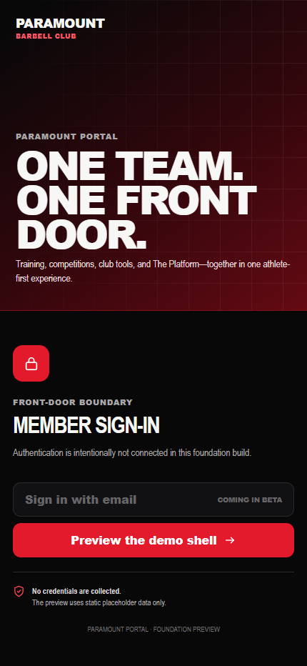 Mobile sign-in design with demo preview boundary